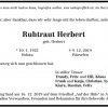 Herbert Ruhtraut 1925-2019 Todesanzeige